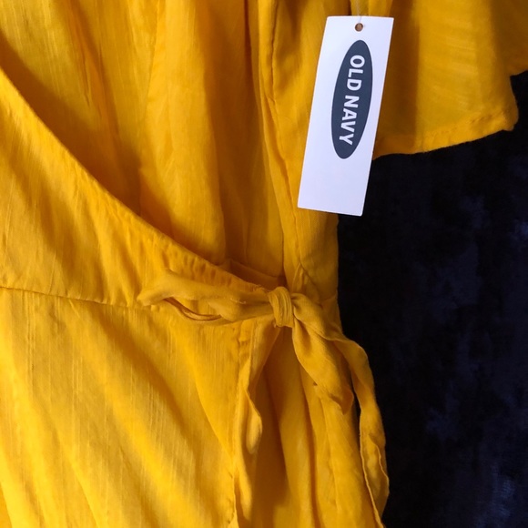 🥳HP🎉 Old Navy Gold Yellow Wrap Dress NWT Sz XXL - Picture 4 of 9